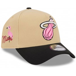 New Era Miami Heat 9Forty Cappuccio - - - Toppa laterale città - Cream Soda