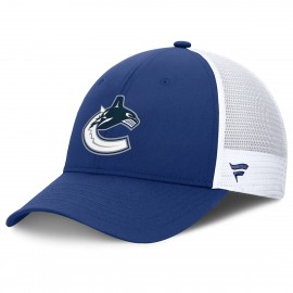 Cappello Fanatics - Vancouver Canucks - Authentic Pro - Trucker - Blu