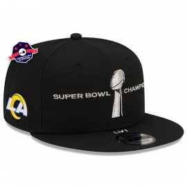 9Fifty Los Angeles Rams Superbowl Cappello - - Parata - Nero