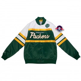 Green Bay Packers Giacca di raso - - Scrittura speciale - Mitchell and Ness