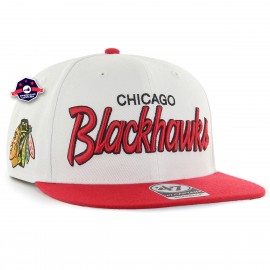 Chicago Blackhawks Crosstown Captain Cap '47 - - Script - Bianco