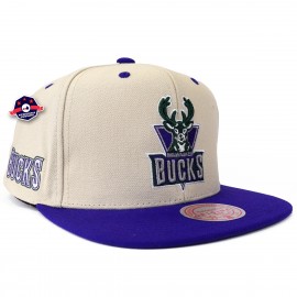 Milwaukee Bucks Cappello - - Bianco sporco bicolore - Mitchell & Ness
