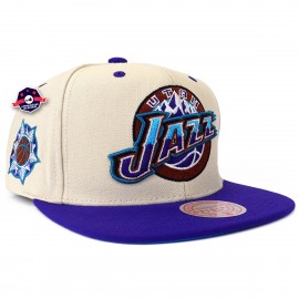 Utah Jazz Cappello - - Bianco sporco bicolore - Mitchell & Ness