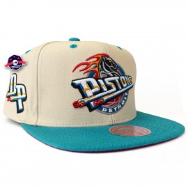Detroit Pistons Cappello - - Bianco sporco bicolore - Mitchell & Ness